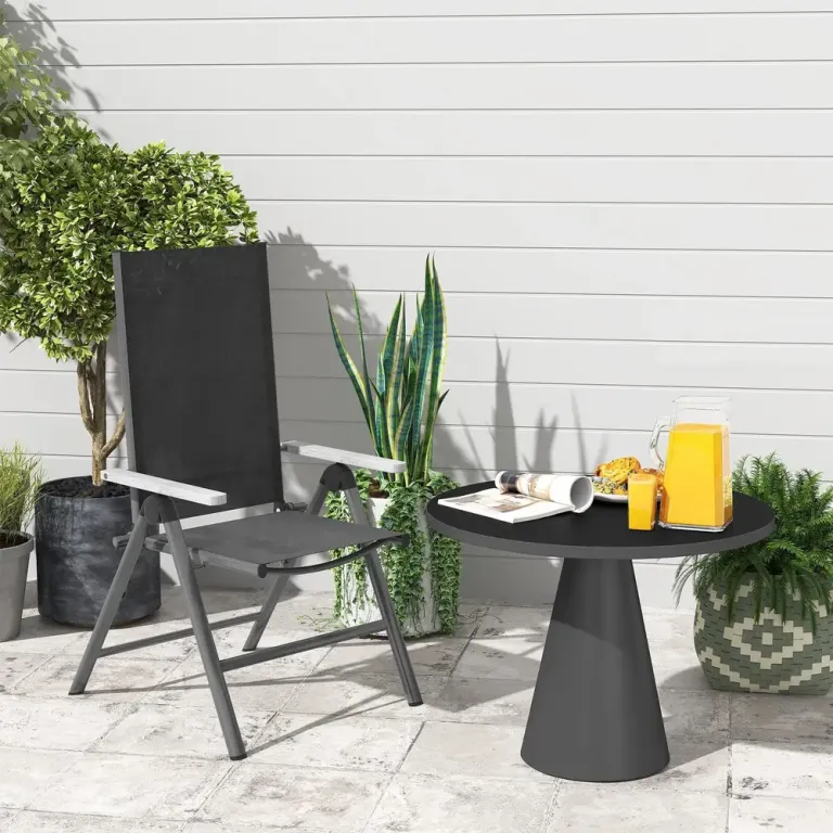 Trädgårdsstol Altanstol Hopfällbar Svart 60 x 73 x 108 cm