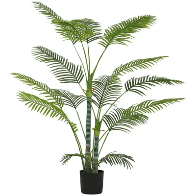 Konstgjord Palm 16 Plastblad i Plastkruka Grön