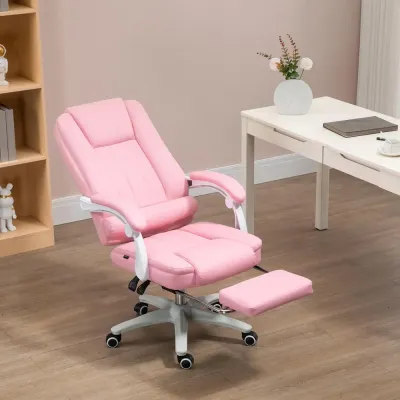 Ergonomisk Kontorsstol med Fotstöd Rosa