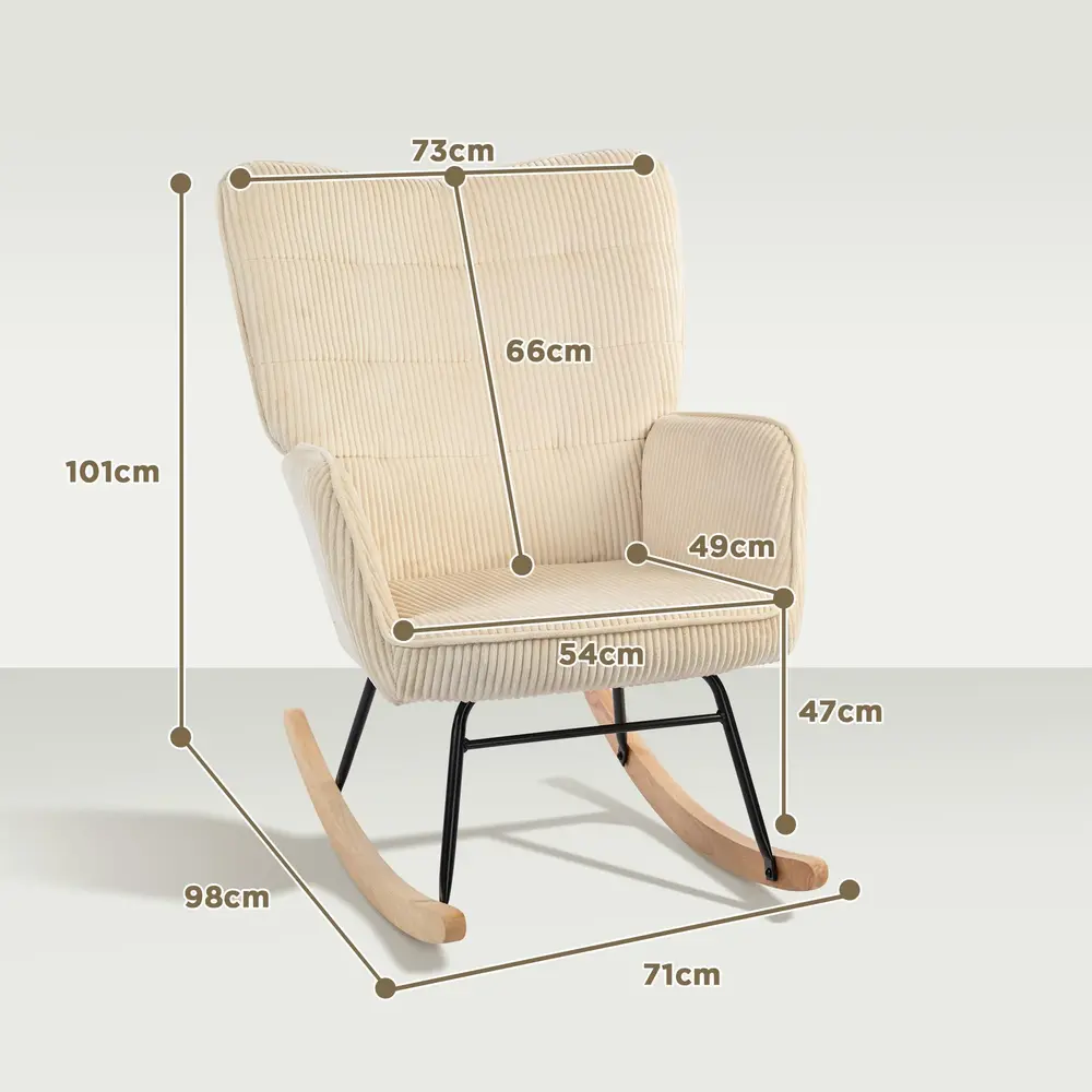 Gungstol Relaxstol Beige av Manchesterlook och Trä Fåtölj