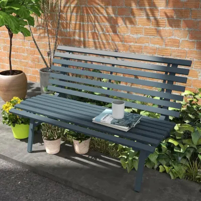 Trädgårdsbänk 2-Sits Blå 123 x 67 x 79 cm