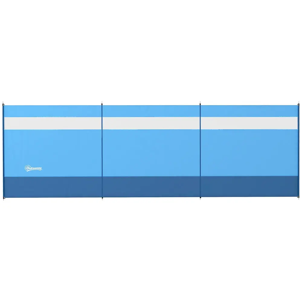 Vindskydd Campingskyddsskärm med Fönster Blå 440 x 140 Cm