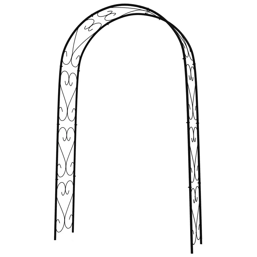 Rosenbåge Trädgårdsbåge Svart av Stål 125 x 37 x 230 Cm