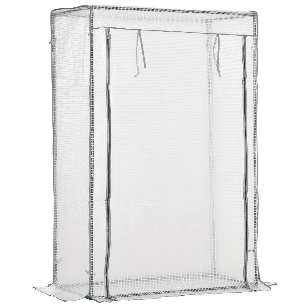 Litet Växthus Tunnelväxthus Vit av Stål 101 x 50 x 150 cm