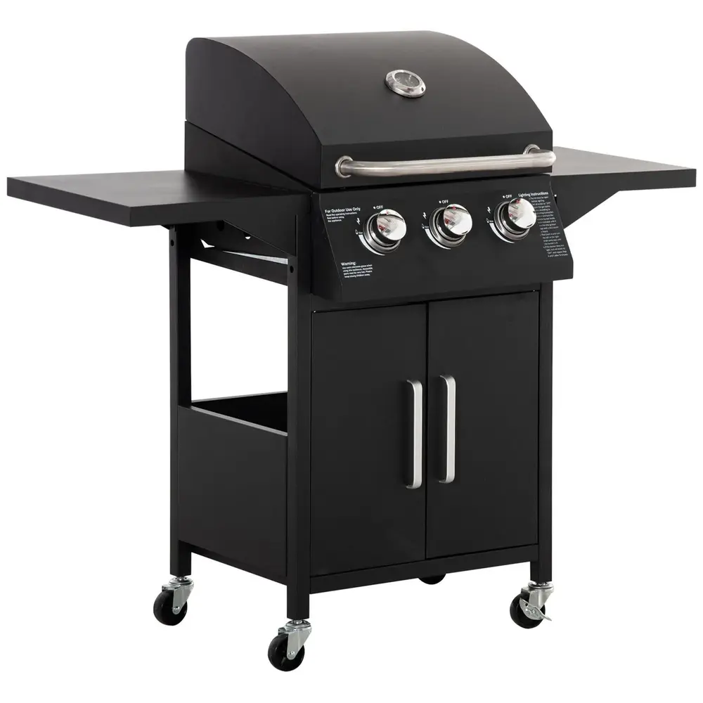 Gasolgrill 3 Brännare Mobil 121 x 55 x 109 Cm