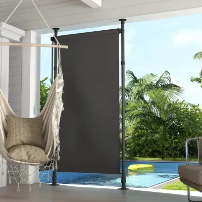 Vertikal Markis Mörkgrå av Polyester 120 x 220-310 cm
