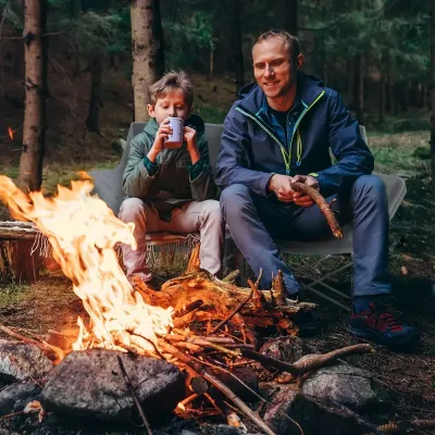 Campingstol Fiskestol Hopfällbar Grå av Tyg Ve 2-Sits