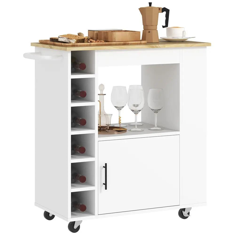 Serveringsvagn med Vinställ Ek 83 x 40 x 83 cm
