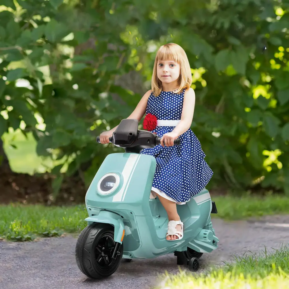 Elmotorcykel Barnmotorcykel Grön av Plast och Metall