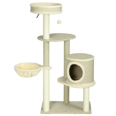 Klösträd Beige av Sisal och Plysch 124 cm