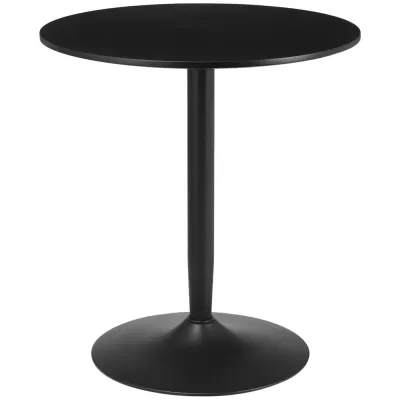 Runt Matbord för 2 Personer med Metallfot 70 x 75 cm, Svart