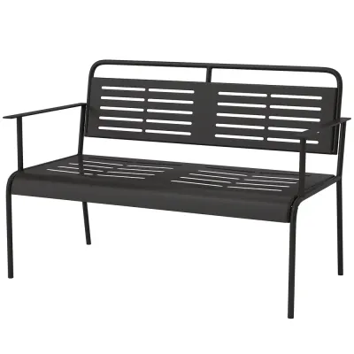 Trädgårdsbänk med Rygg och Armstöd 121x64x84 cm