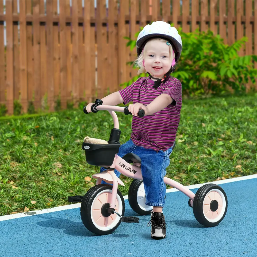 Trehjuling Barncykel Rosa av Metall och Plast för Barn 2-5