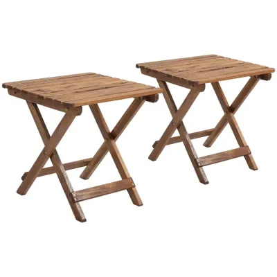 Trädgårdsbord 2-pack Hopfällbara Bord i 45 x 45 x 45 cm