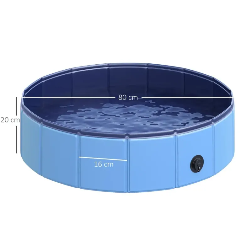Hundpool Hopfällbar Plaskdamm för Hund 80 x 20 cm