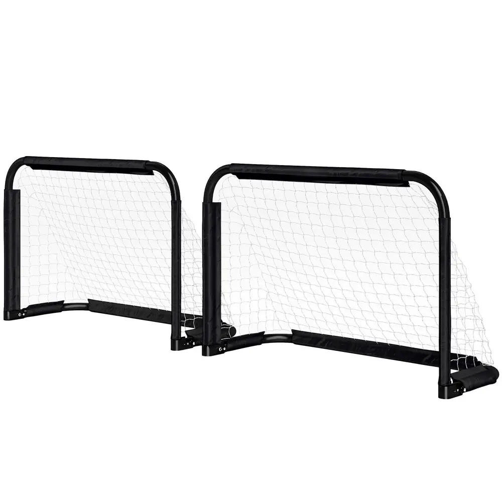 Fotbollsmål Träningsmål Svart av Metall 90 x 36 x 60 Cm