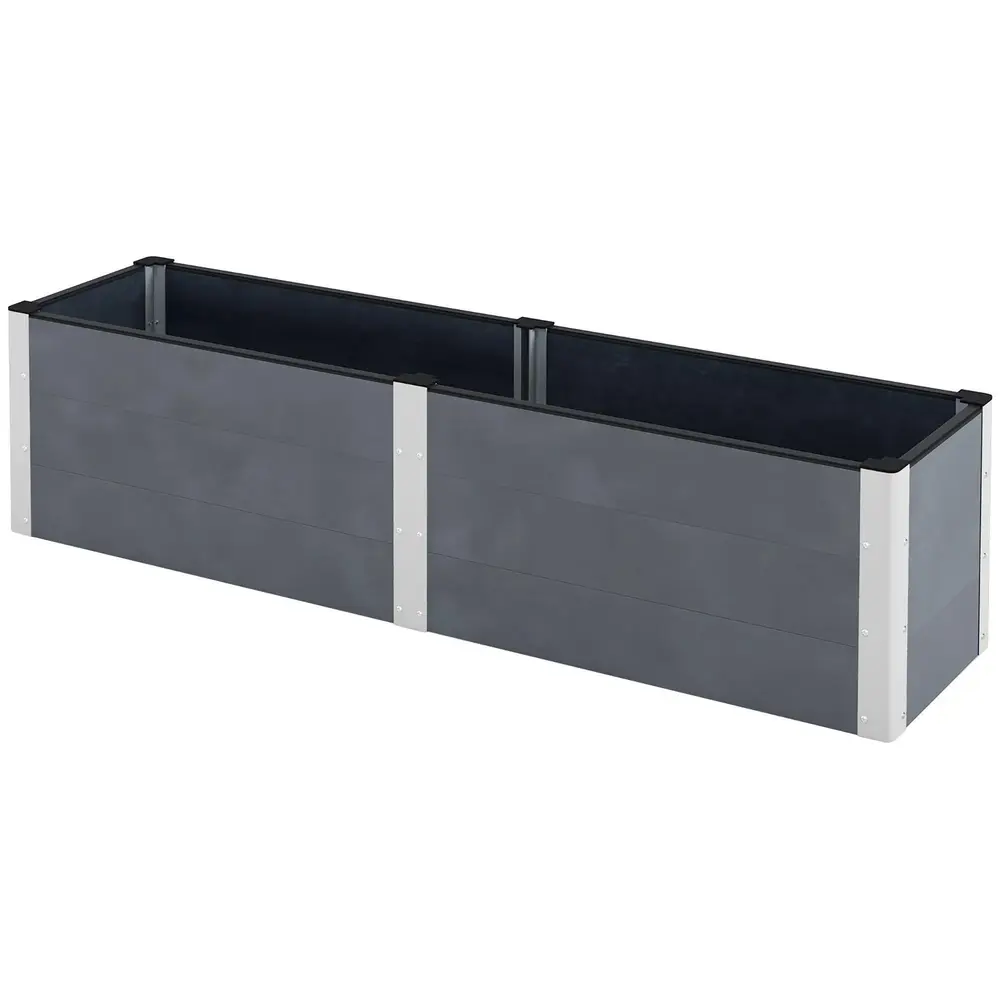 Upphöjd Bädd Växtlåda Grå av Metall 200 x 50 x 56 Cm