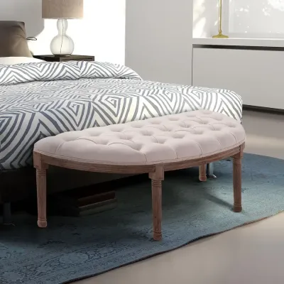 Klädd Loungebänk i Vintagestil 140,5 x 51 x 48 cm, Beige