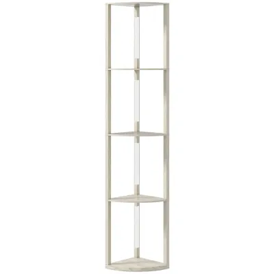 Golvlampa med Hylla Praktisk Ek MDF för Hörn 41x30x164 cm