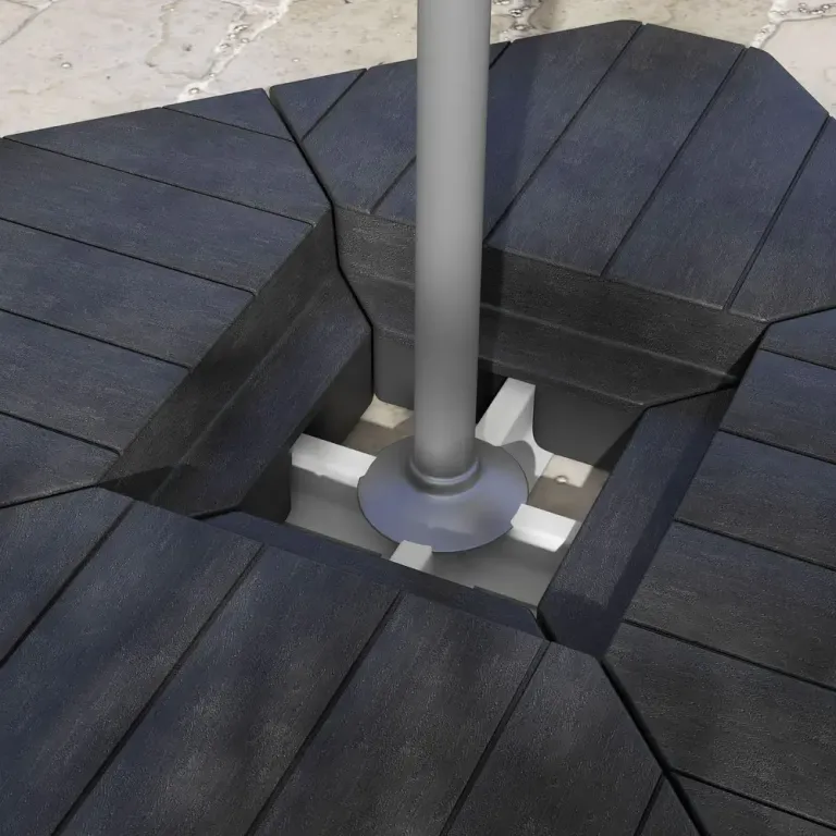 Parasollstativ Parasollvikt 4-Delad Svart av Hdpe
