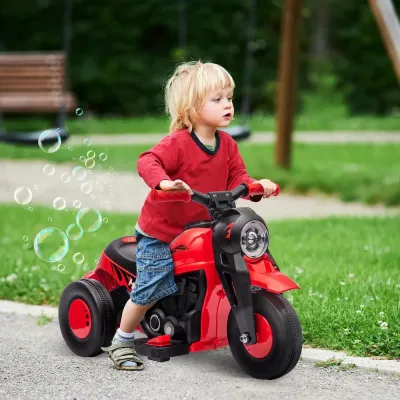 Elmotorcykel för Barn 6 v med Såpbubblor, Röd