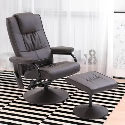 Massagestol TV-Stol Brun av Konstläder och Metall Elektrisk