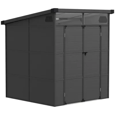 Trädgårdsbod i Plast med Låsbara Dörrar 2 1,9x1,9 m