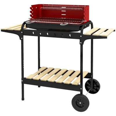 Kolgrill Bbq Rökare med Hjul Svart 103 x 47 x 95 cm