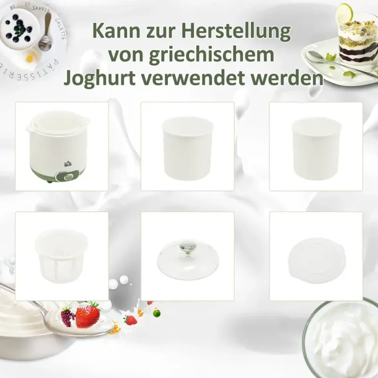 Yoghurtmaskin 1,5 l med Sil och Lock Grekisk Halkfria Fötter