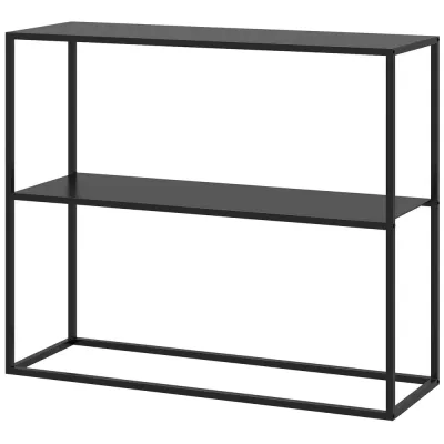 Konsolbord Hallbord Svart av Stål 2 90 x 30 x 75 cm