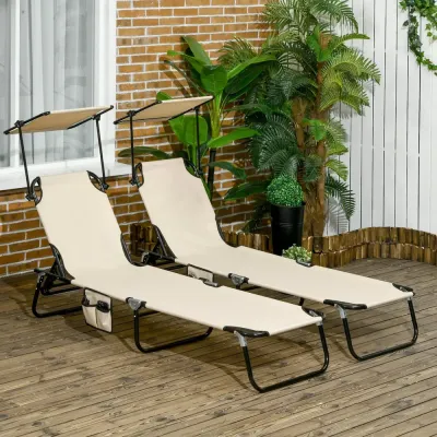 Solsäng 2-pack 5 Rygglägen Hållbar 190 x 60 x 30 cm