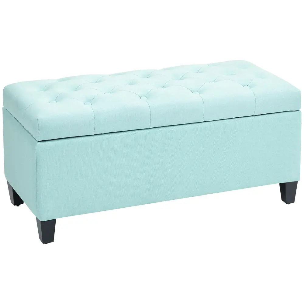 Bänk Förvaringsbänk Grön av Polyester 100 x 40 x 44 Cm