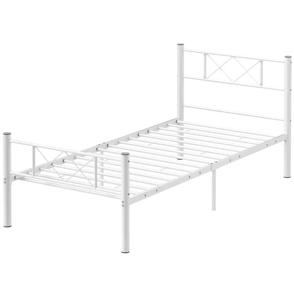 Sängstomme Enkelsängsram för Madrass Vit av 200 x 90 Cm