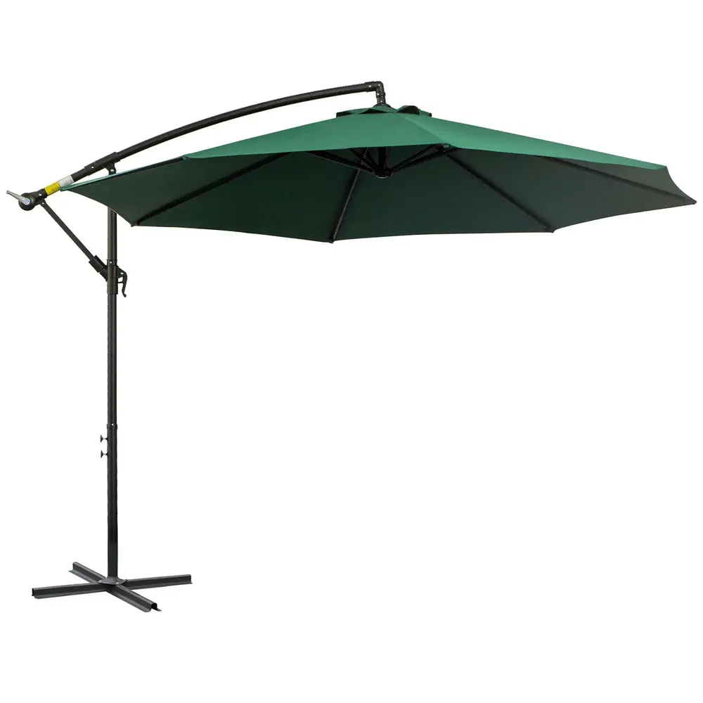 Fribärande Paraply med Vev Parasoll Stålram 95 x 2,45 M