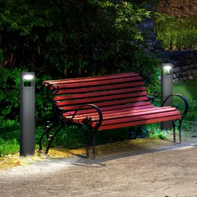 Trädgårdslampa Stigljus Pollare Mörkgrå av Aluminium