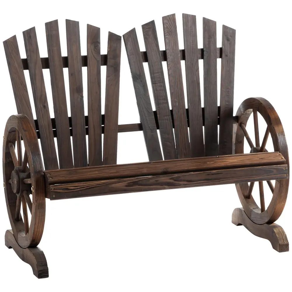 Trädgårdsbänk med Armstöd Rustik Bänk 108 x 66 x 95 Cm