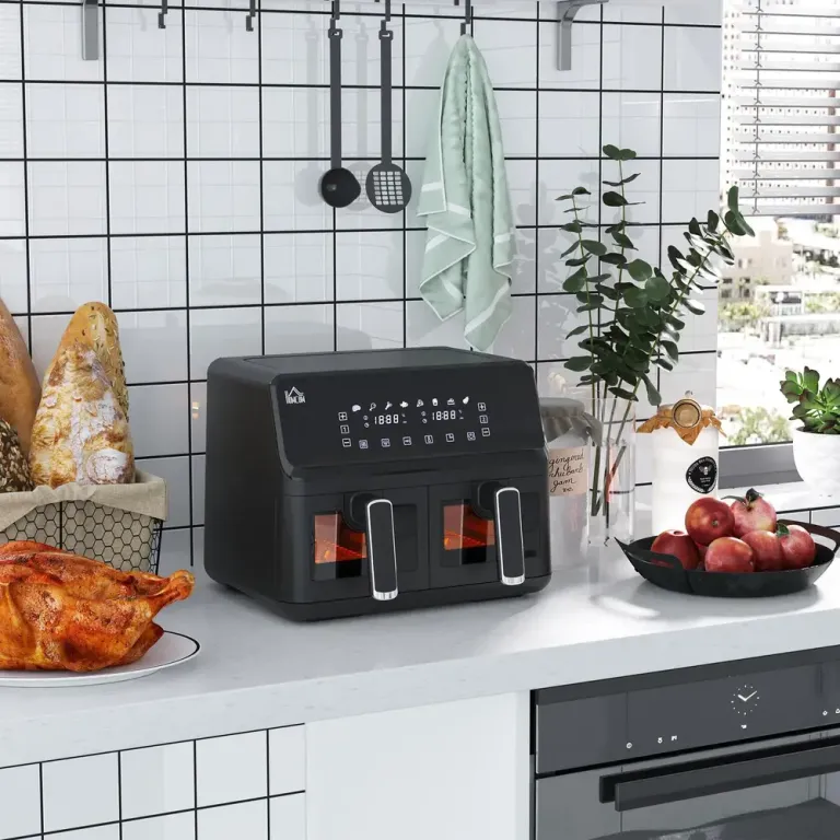 Air Fryer 2 x 4 l Frityrkorgar 8 38,5 x 38 x 30,5 cm, Svart
