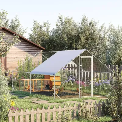 Hönsgård med Tak Rymlig Utegård för Höns 3 x 4 x 2 M