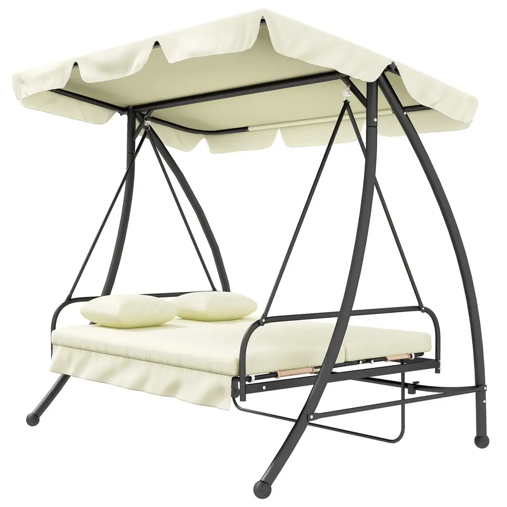 Hammock Trädgårdsgunga 3-Sits 2-i-1 200 x 125 x 170 Cm