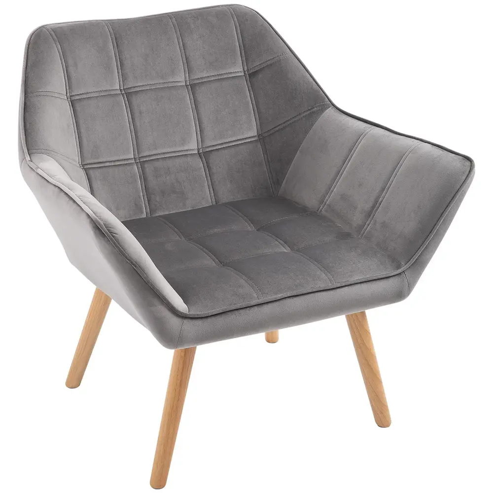Vingstol Enkelstol Grå av Polyester 64 x 62 x 72,5 Cm