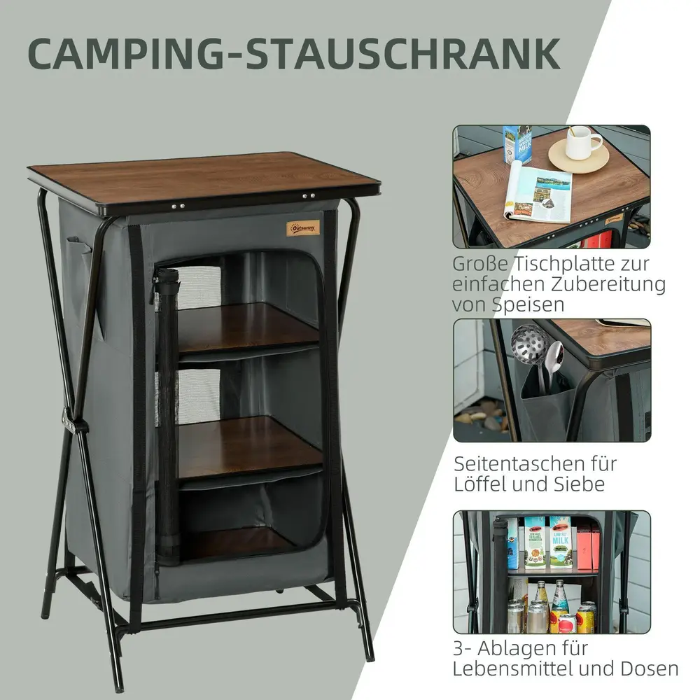 Campingskåp Campingkök med Bänkskiva 60 x 50 x 99 Cm