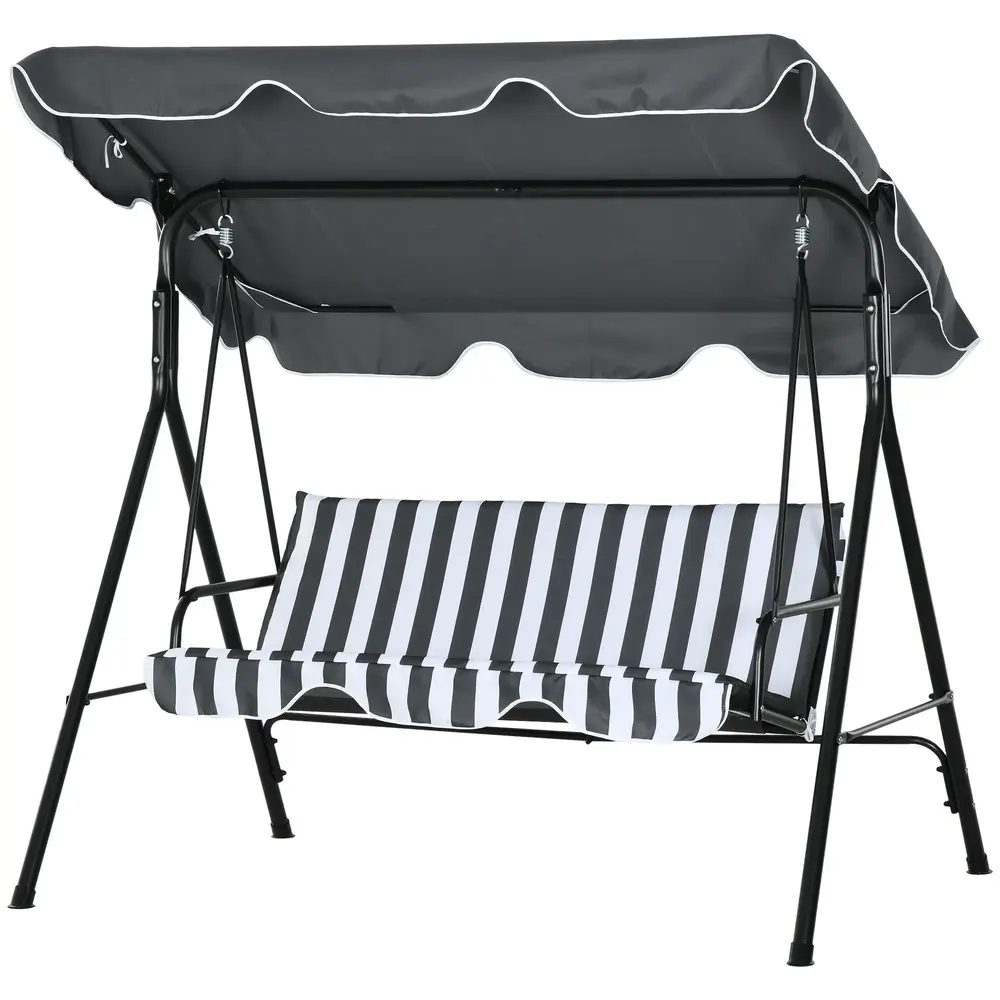 Hammock Trädgårdsgunga 3-Sits Grå Vit 172 x 110 x 153 Cm