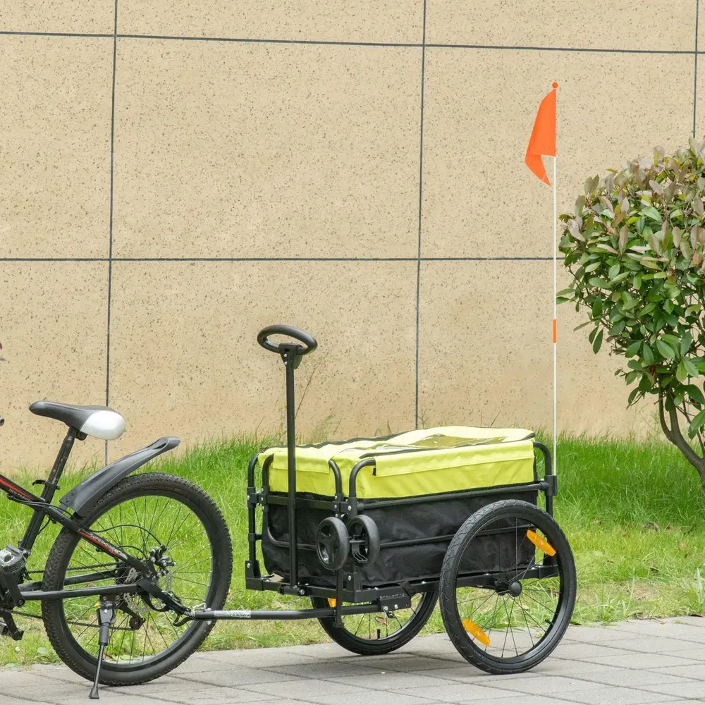 Lastvagn Cykelvagn Gul av Oxford Tyg 130 x 64 x 103 Cm