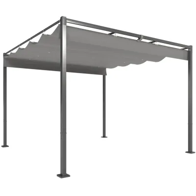 Pergola med Utdragbart Tak och UPF30+ Skydd 3 x 3 m