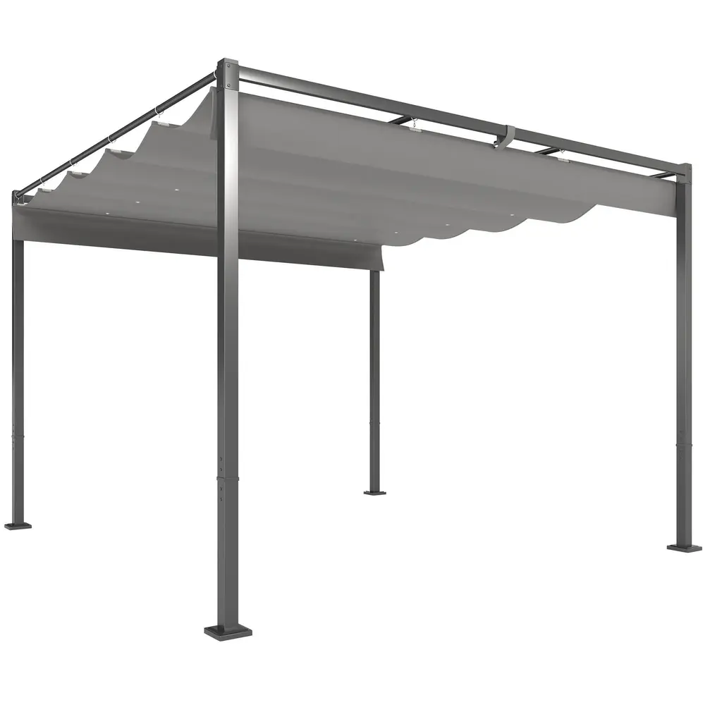 Pergola med Utdragbart Tak och UPF30+ Skydd för 3 x 3 M