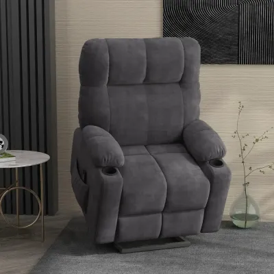 Elektrisk Relaxfåtölj TV-Stol Mörkgrå av Flanelllook