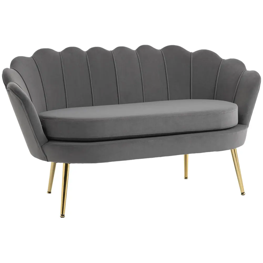 2-Sitsig Soffa i Sammet Rymlig 133 x 63 x 75 Cm