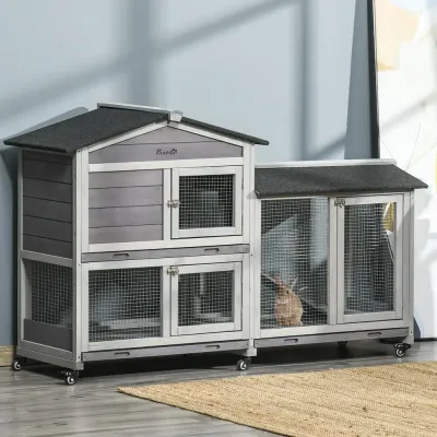 Rabbit Hutch 2-Vånings Kaninbur i Trä 157,4 x 53 x 99,5 cm