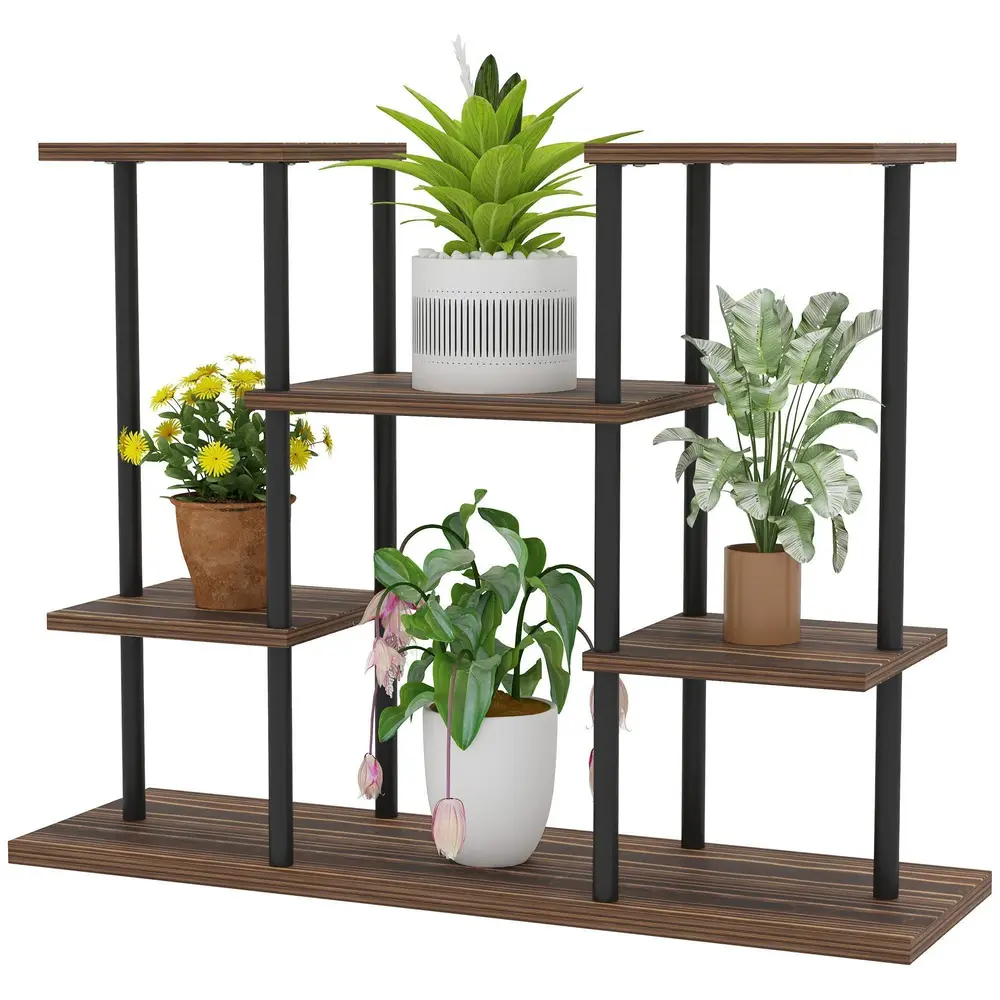 4-Vånings Växtställ Högt Blomsterställ Utomhus 61,5 cm