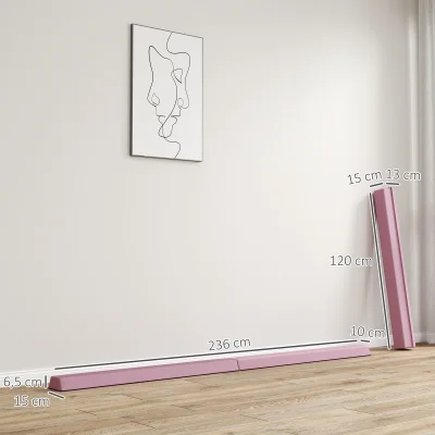 Hopfällbar Balansbom i Mockaimitation 2,4 m, Rosa